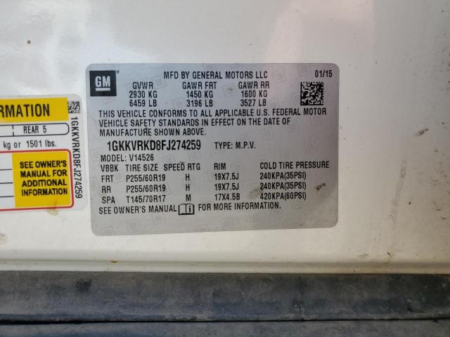 2015 GMC Acadia Slt-1 VIN: 1GKKVRKD8FJ274259 Lot: 57082874