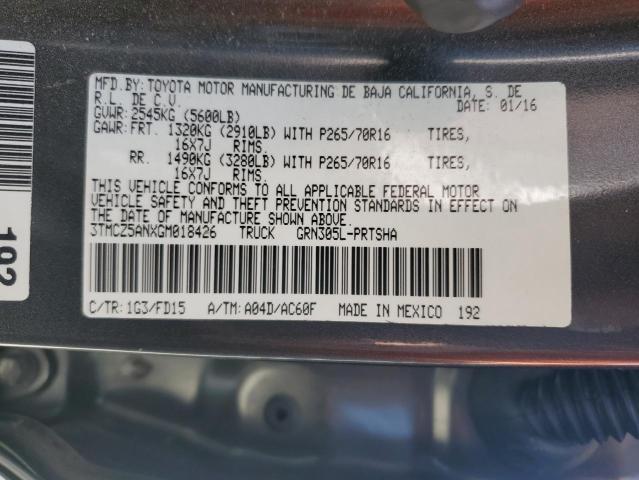 2016 Toyota Tacoma Double Cab VIN: 3TMCZ5ANXGM018426 Lot: 59706014