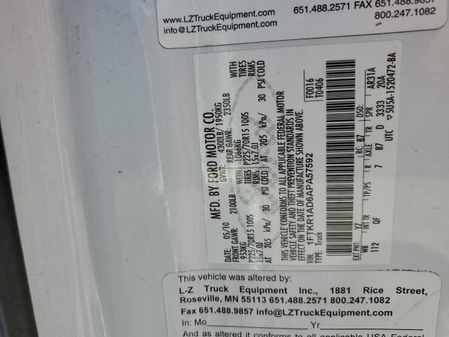 2010 Ford Ranger VIN: 1FTKR1AD6APA57592 Lot: 58327794