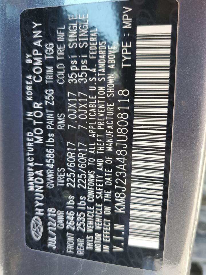 KM8J23A48JU808118 2018 Hyundai Tucson Se