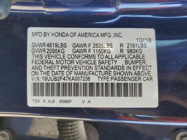 2019 Acura Tlx Technology VIN: 19UUB2F47KA007236 Lot: 59893964