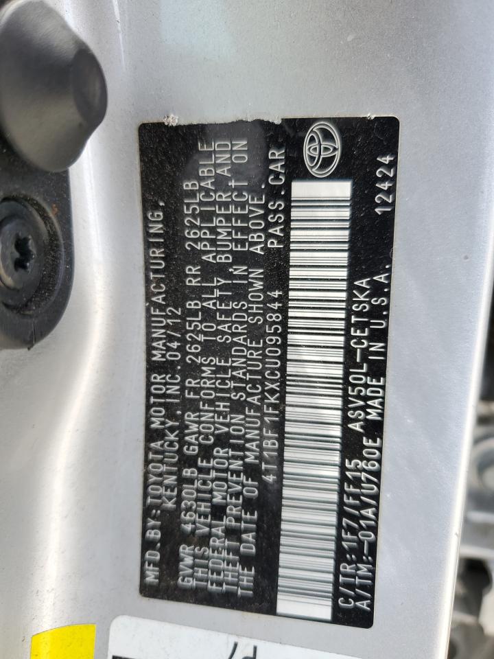 4T1BF1FKXCU095844 2012 Toyota Camry Base