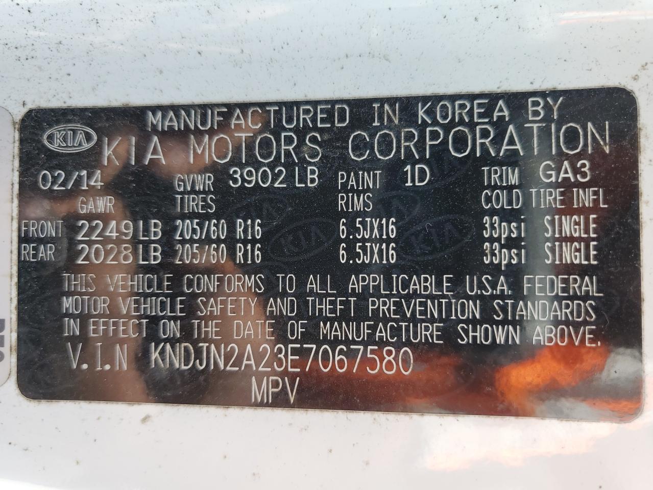 KNDJN2A23E7067580 2014 Kia Soul