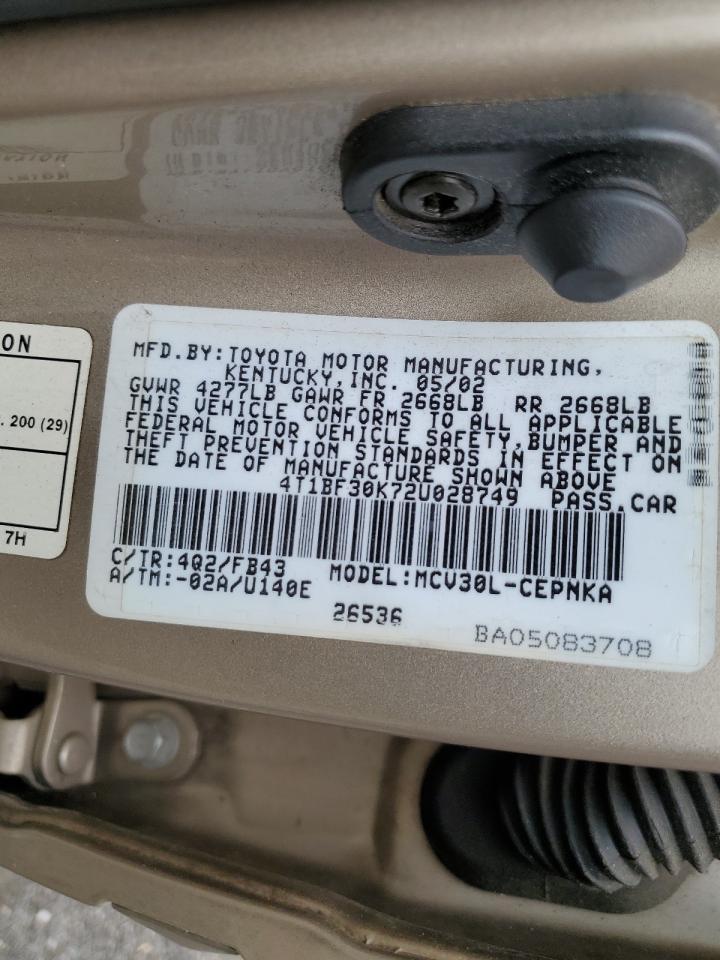 4T1BF30K72U028749 2002 Toyota Camry Le