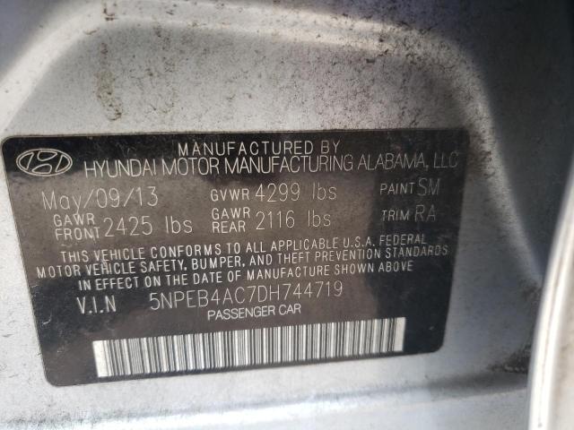 2013 Hyundai Sonata Gls VIN: 5NPEB4AC7DH744719 Lot: 60315964
