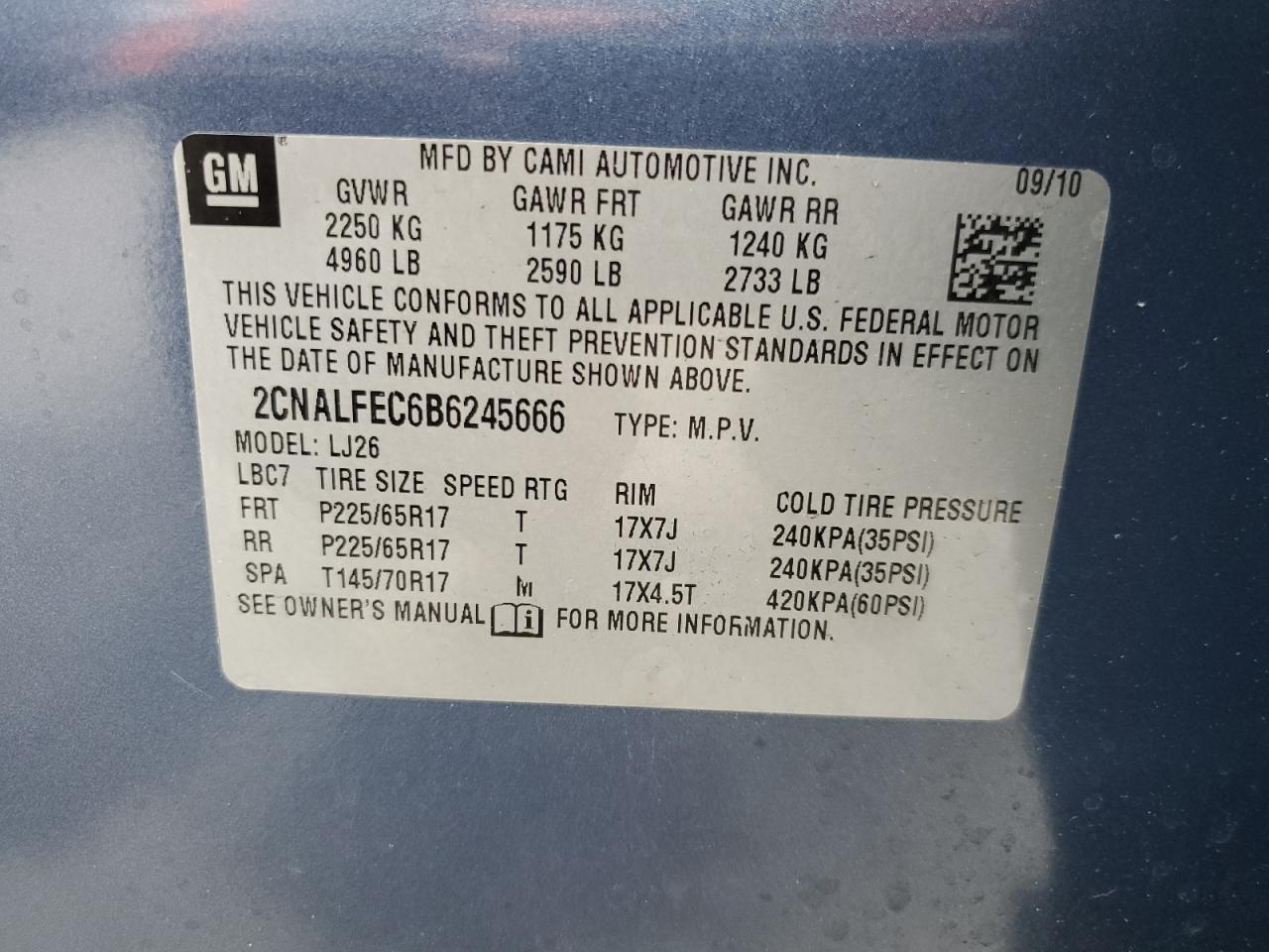 2CNALFEC6B6245666 2011 Chevrolet Equinox Ltz