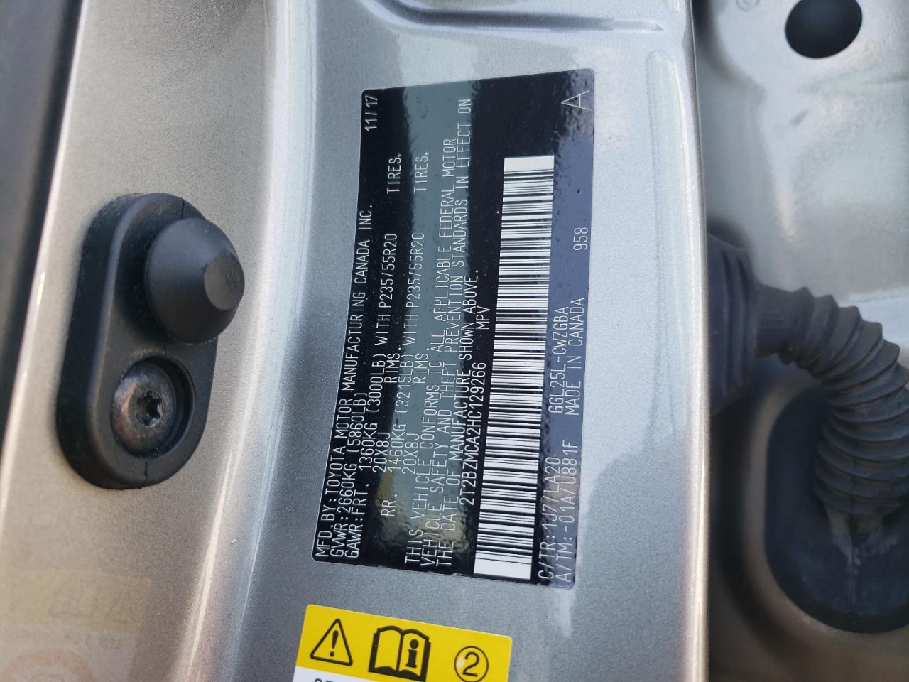 2T2BZMCA2HC129266 2017 Lexus Rx 350 Base