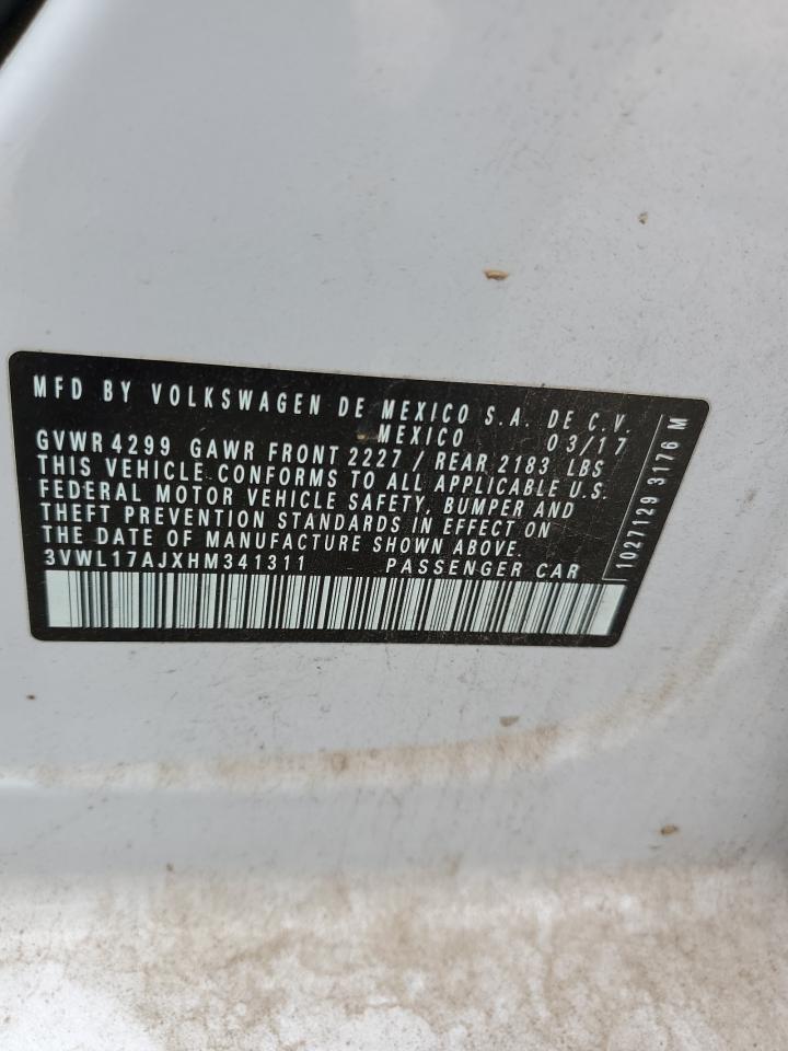 3VWL17AJXHM341311 2017 Volkswagen Jetta Sel