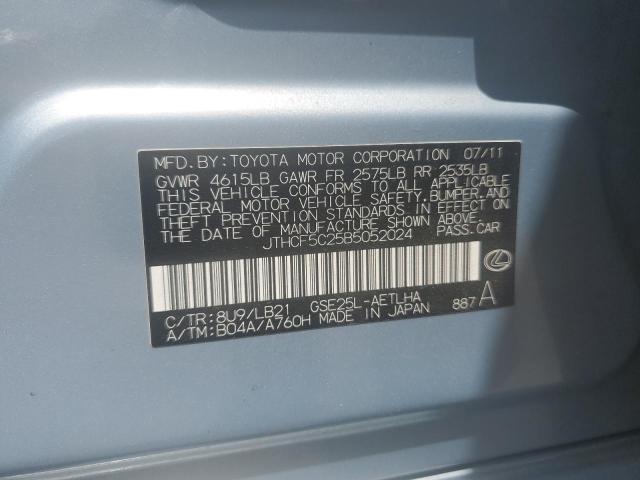 2011 Lexus Is 250 VIN: JTHCF5C25B5052024 Lot: 59817804
