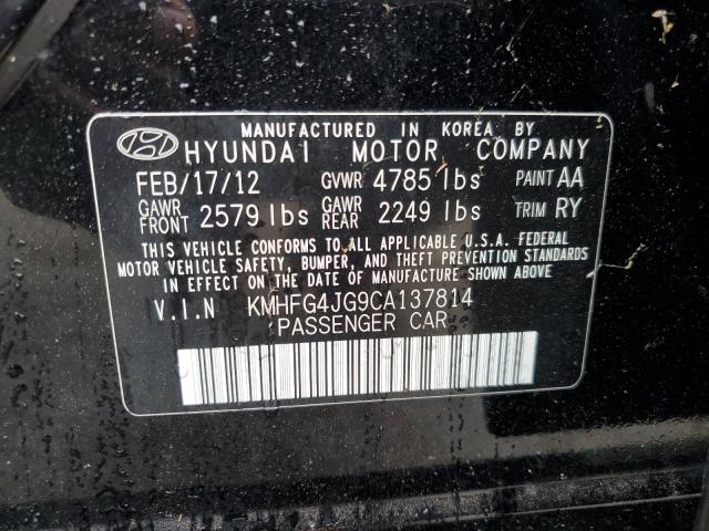 2012 Hyundai Azera Gls VIN: KMHFG4JG9CA137814 Lot: 51727664