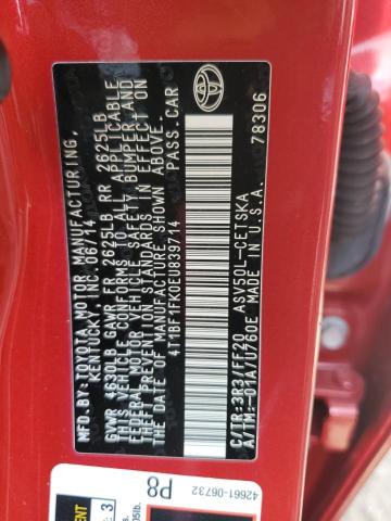 2014 Toyota Camry L VIN: 4T1BF1FK0EU839714 Lot: 58615904