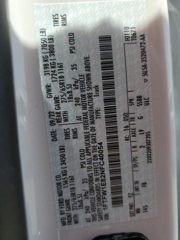 2022 Ford F150 Supercrew VIN: 1FTFW1E82NFC40054 Lot: 57430964