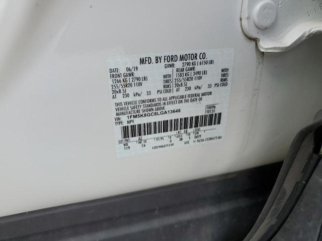 2020 FORD EXPLORER S - 1FM5K8GC8LGA13648