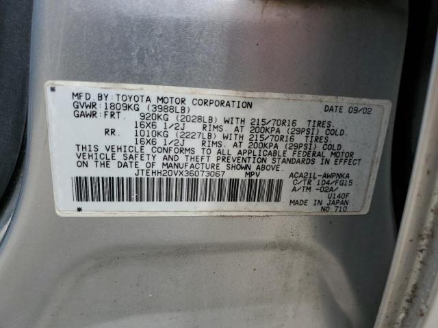 2003 Toyota Rav4 VIN: JTEHH20VX36073067 Lot: 58104784