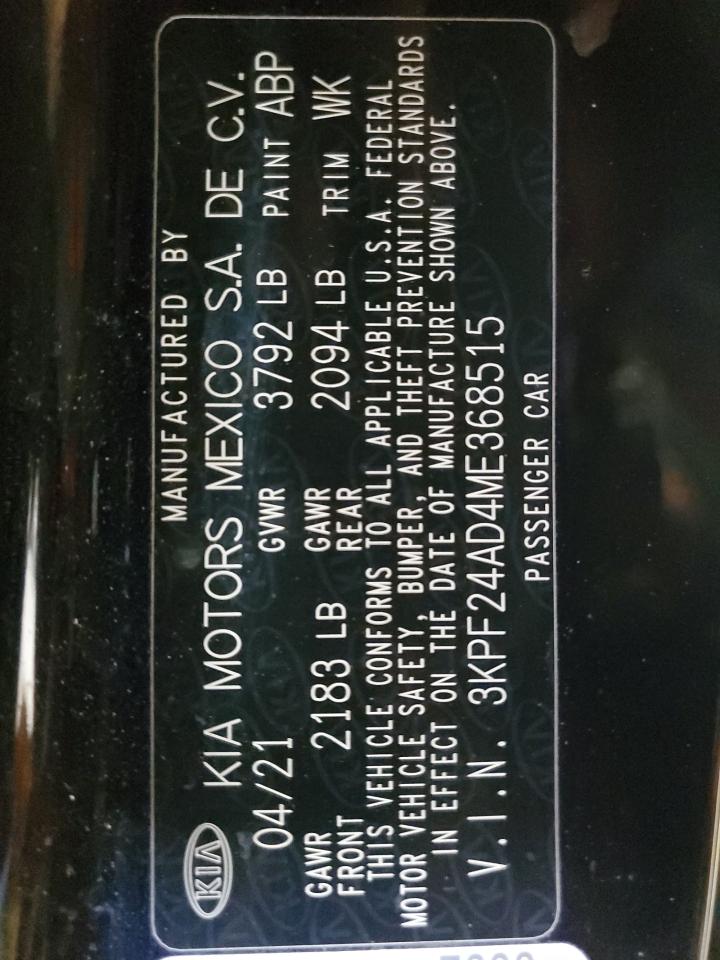 3KPF24AD4ME368515 2021 Kia Forte Fe