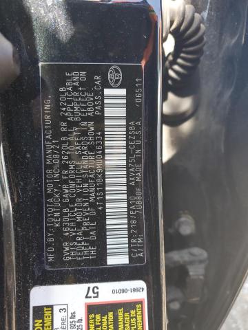 VIN 4T1S11BK9MU046334 2021 Toyota Camry, SE no.12