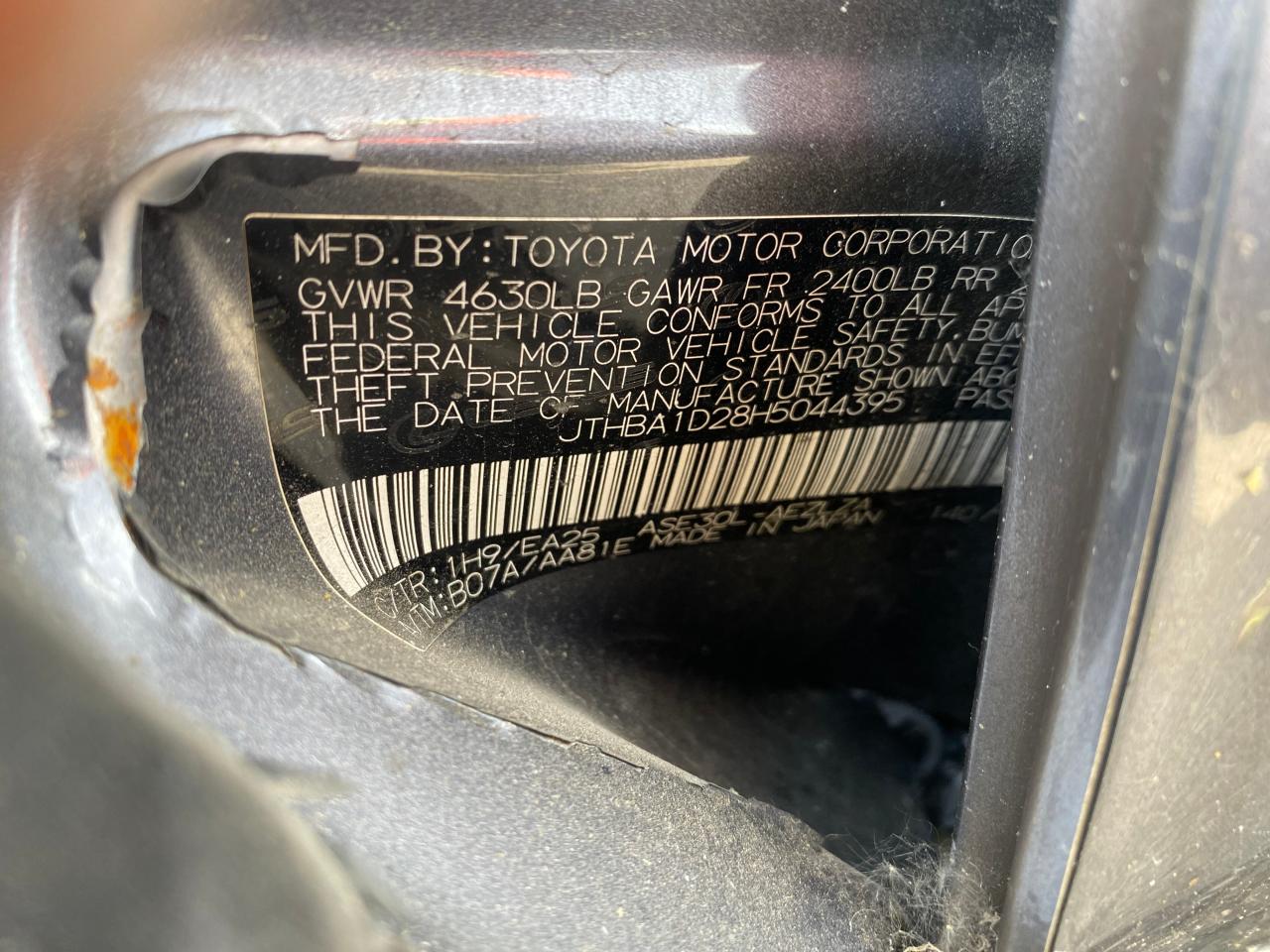 JTHBA1D28H5044395 2017 Lexus Is 200T