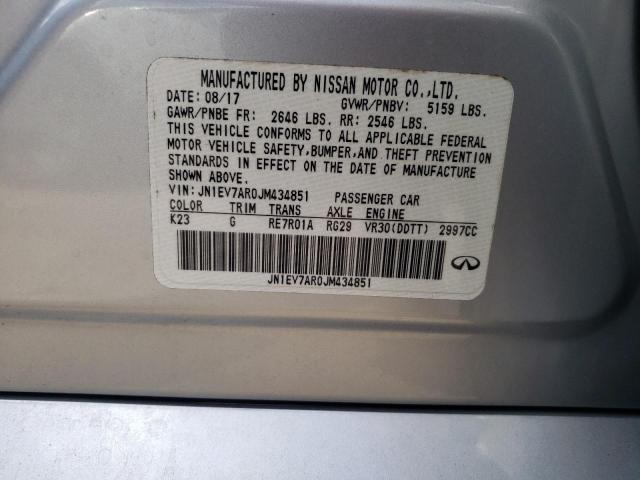 2018 Infiniti Q50 Luxe VIN: JN1EV7AR0JM434851 Lot: 58159394