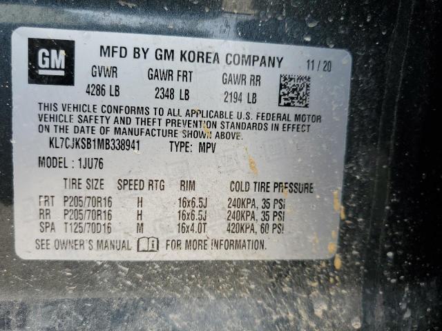 2021 Chevrolet Trax Ls VIN: KL7CJKSB1MB338941 Lot: 60403704