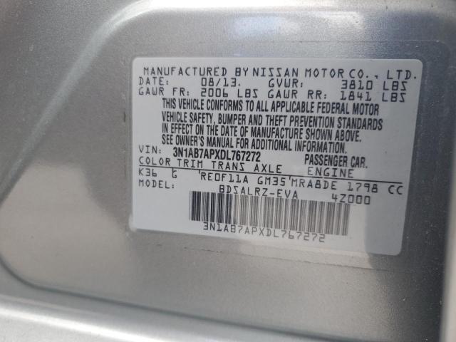 2013 Nissan Sentra S VIN: 3N1AB7APXDL767272 Lot: 60807674