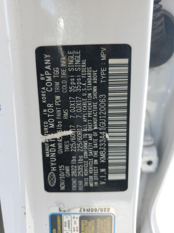 KM8J33A41GU120063 2016 Hyundai Tucson Limited