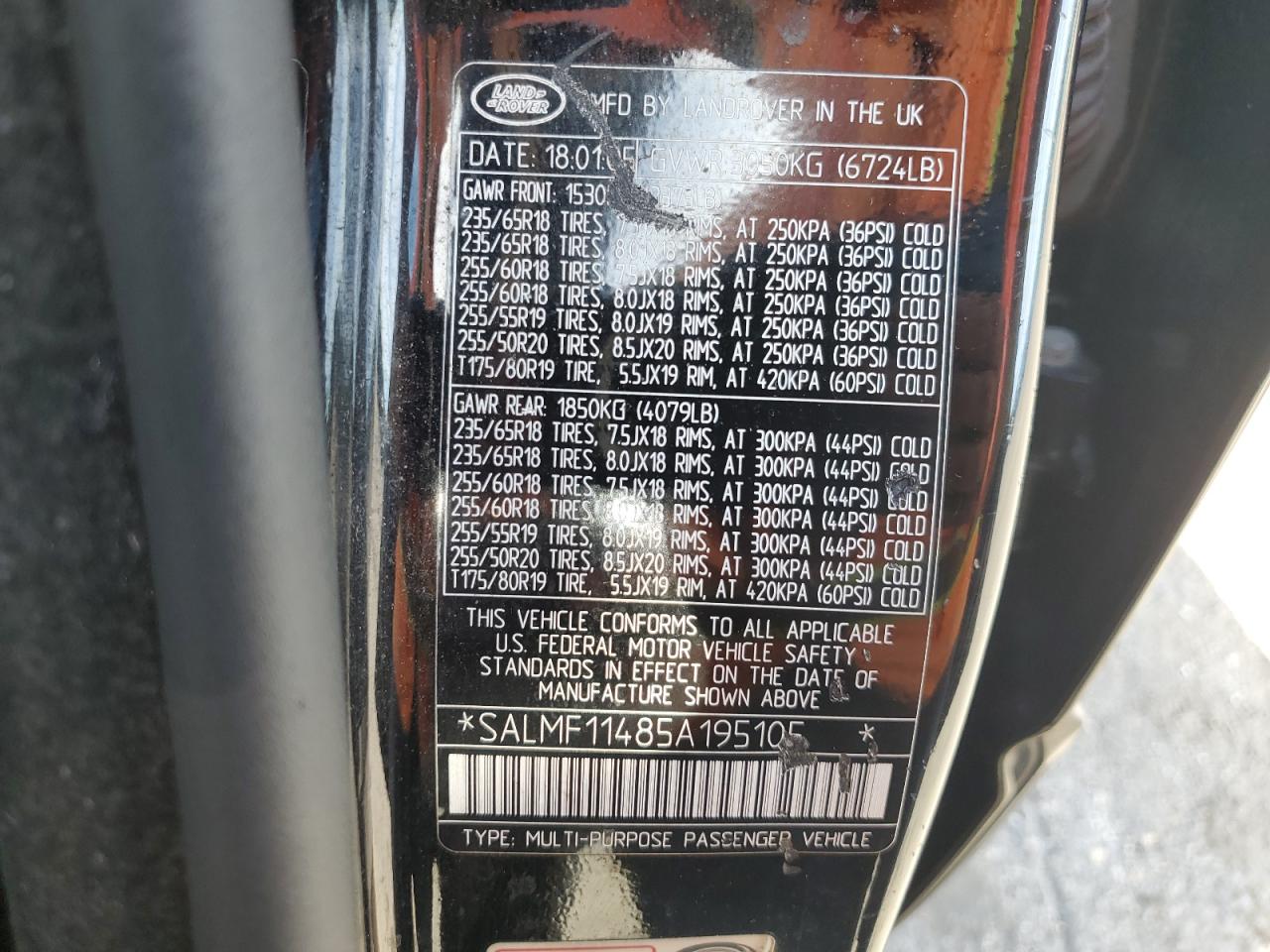 SALMF11485A195105 2005 Land Rover Range Rover Hse