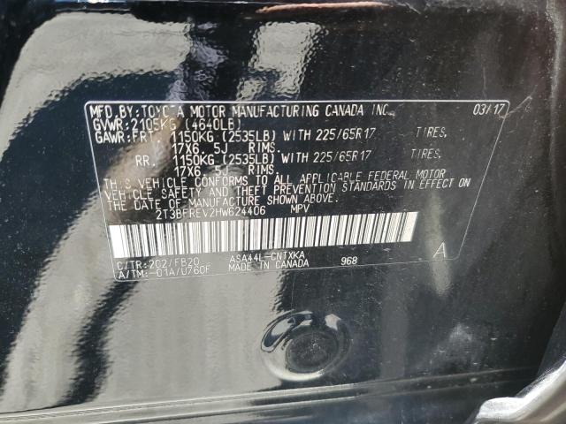 2017 Toyota Rav4 Le VIN: 2T3BFREV2HW624406 Lot: 60883294