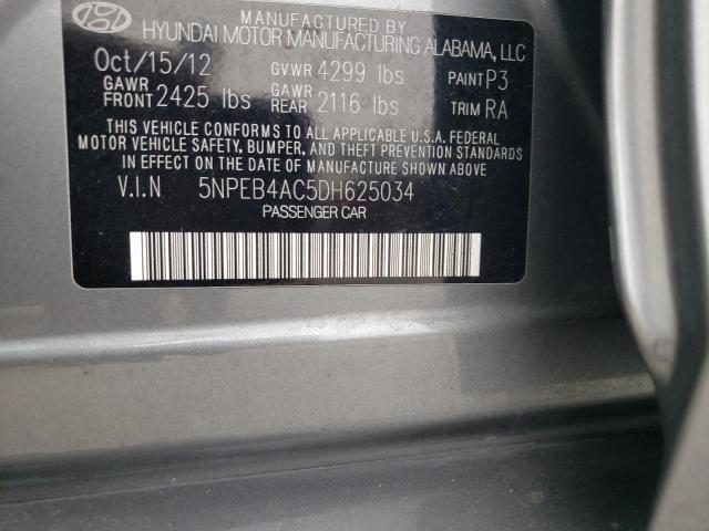 2013 Hyundai Sonata Gls VIN: 5NPEB4AC5DH625034 Lot: 58174904