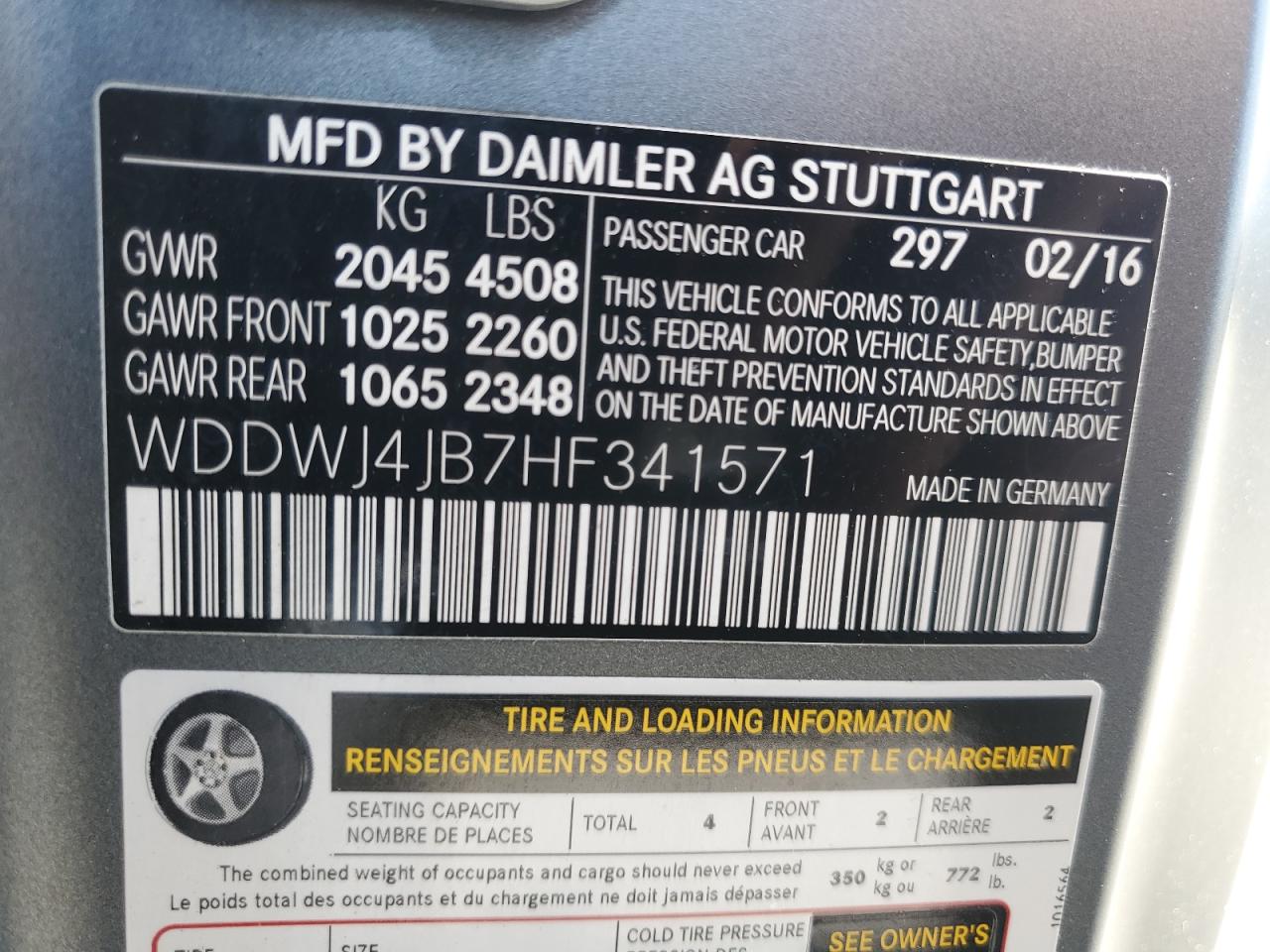 WDDWJ4JB7HF341571 2017 Mercedes-Benz C 300