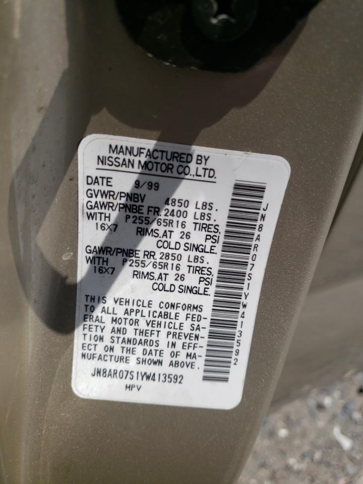 JN8AR07S1YW413592 2000 Nissan Pathfinder Le