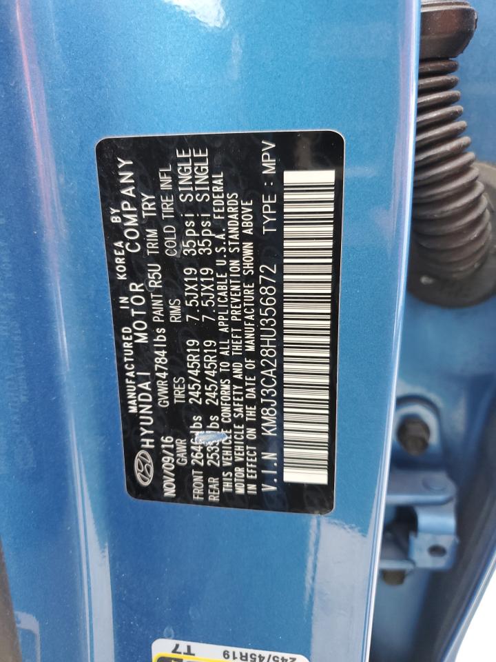 KM8J3CA28HU356872 2017 Hyundai Tucson Limited