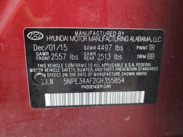 2016 Hyundai Sonata Sport VIN: 5NPE34AF2GH355854 Lot: 56954834