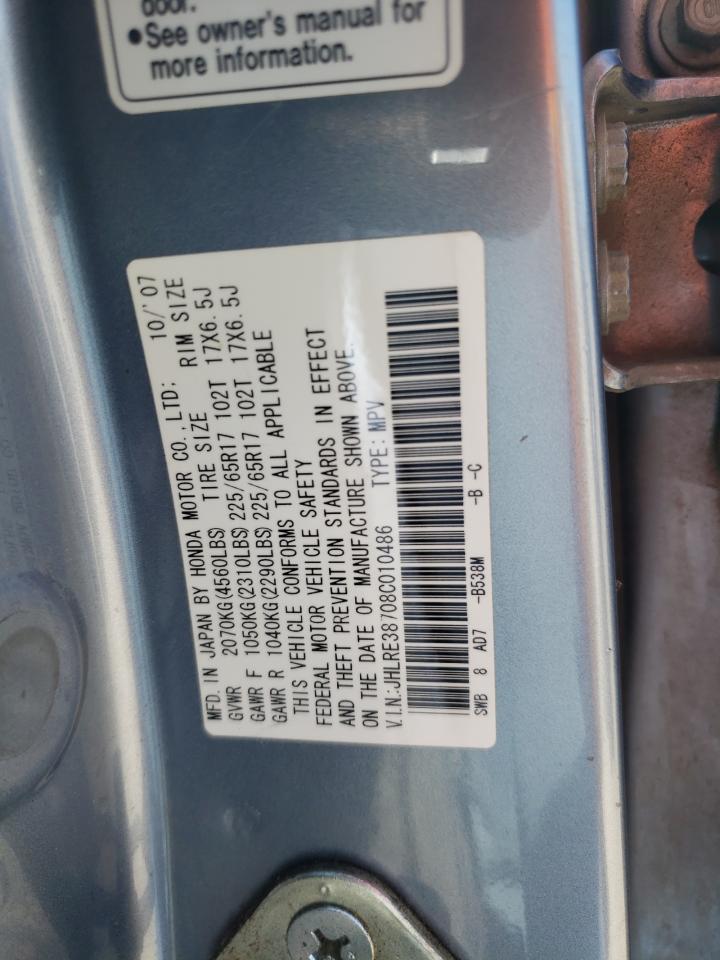 JHLRE38708C010486 2008 Honda Cr-V Exl