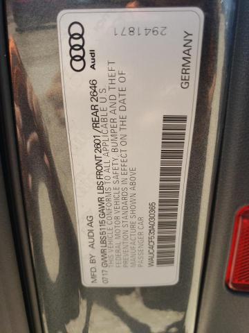 2018 AUDI S5 PRESTIG WAUC4CF53JA030365