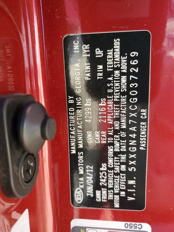 5XXGN4A7XCG037269 2012 Kia Optima Ex