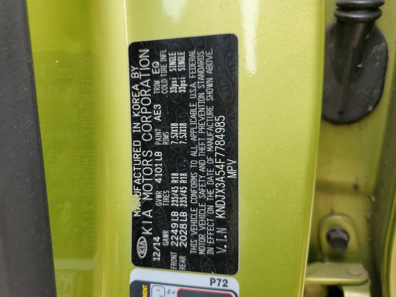 KNDJX3A54F7784985 2015 Kia Soul !