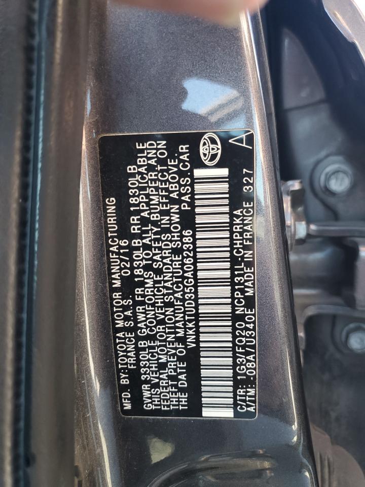 VNKKTUD35GA062386 2016 Toyota Yaris L