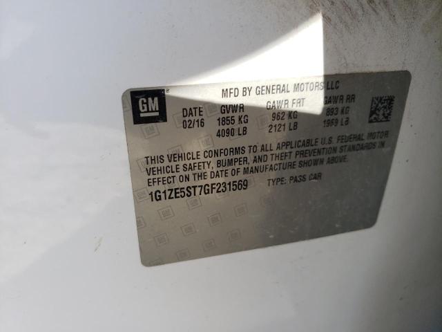 2016 Chevrolet Malibu Lt VIN: 1G1ZE5ST7GF231569 Lot: 60596354