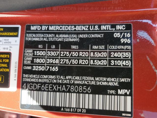 2017 MERCEDES-BENZ GLS 450 4M - 4JGDF6EEXHA780856