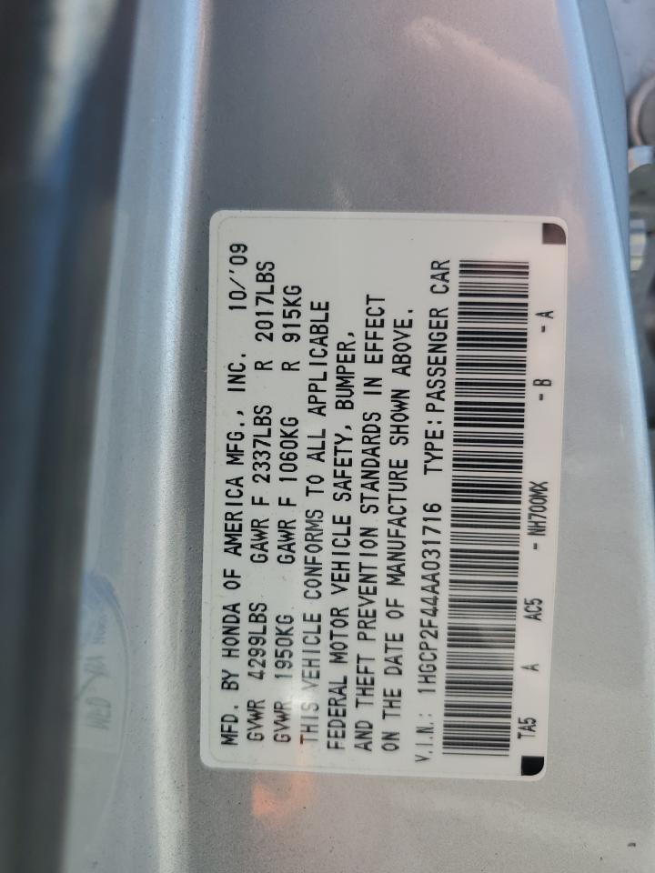 1HGCP2F44AA031716 2010 Honda Accord Lxp