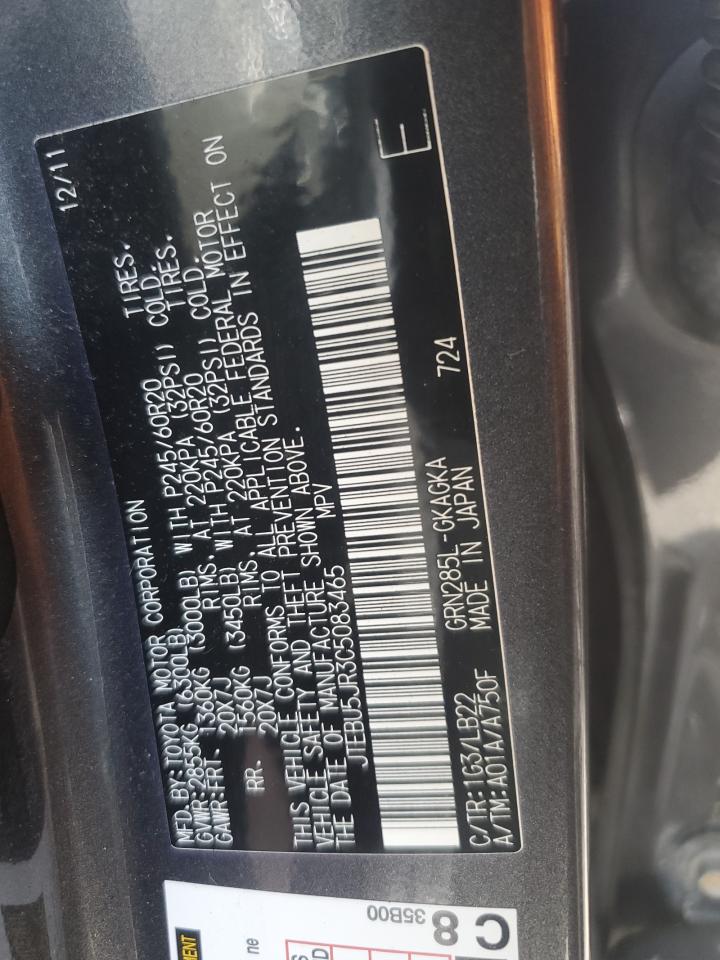 JTEBU5JR3C5083465 2012 Toyota 4Runner Sr5