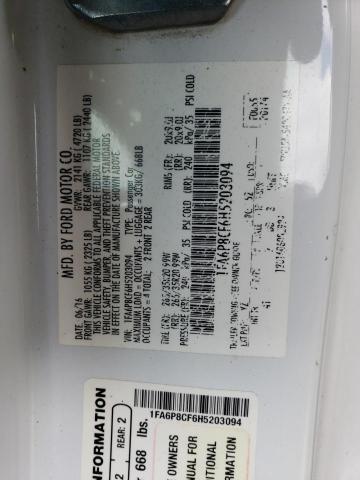 2017 Ford Mustang Gt VIN: 1FA6P8CF6H5203094 Lot: 57475004