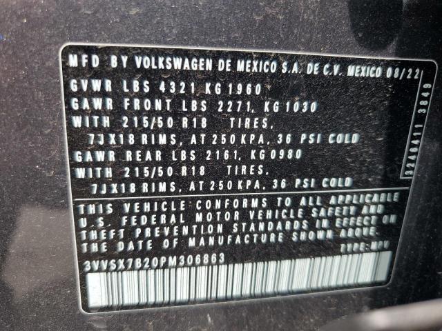 2023 Volkswagen Taos Se VIN: 3VVSX7B20PM306863 Lot: 58748474