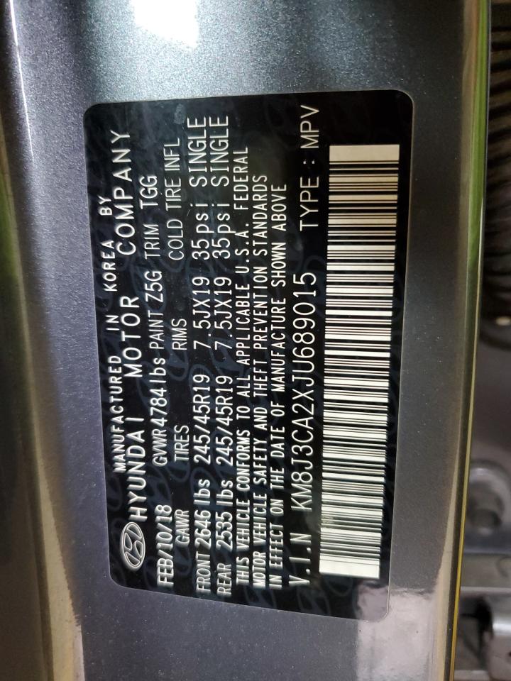 KM8J3CA2XJU689015 2018 Hyundai Tucson Value
