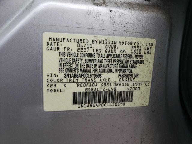 2012 Nissan Sentra 2.0 VIN: 3N1AB6AP0CL610598 Lot: 56734774