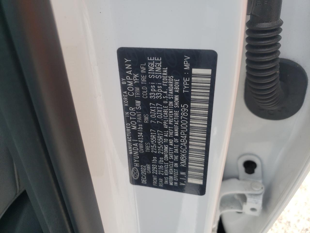 KM8K6CAB4PU007895 2023 Hyundai Kona Sel