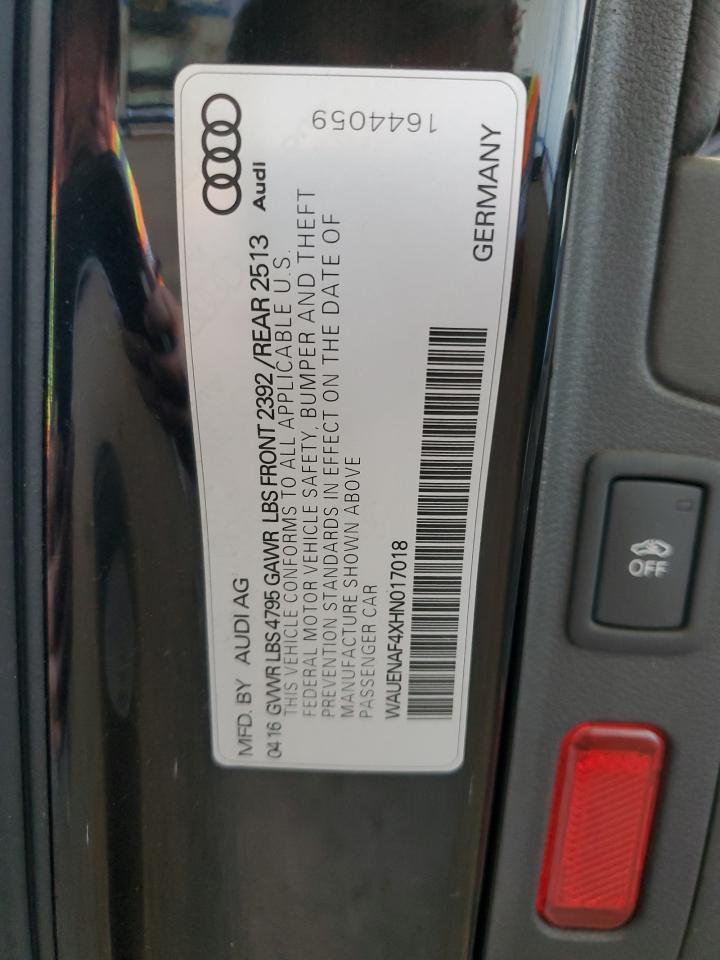 WAUENAF4XHN017018 2017 Audi A4 Premium Plus