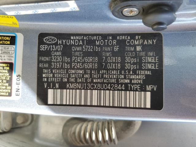 2008 Hyundai Veracruz Gls VIN: KM8NU13CX8U042844 Lot: 57756454