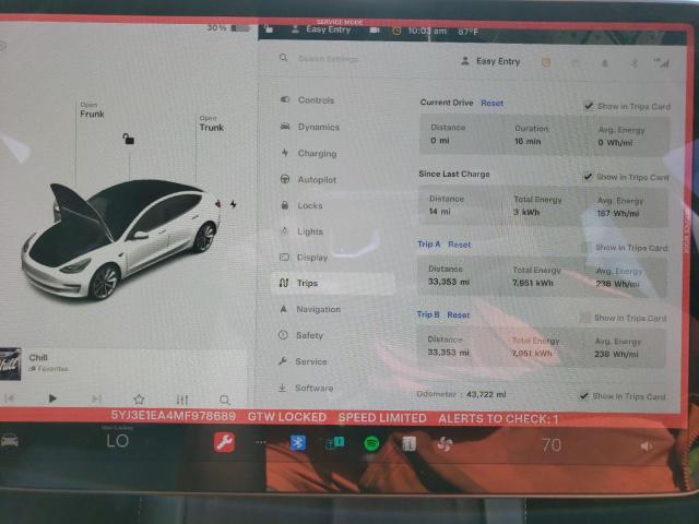 2021 Tesla Model 3 VIN: 5YJ3E1EA4MF978689 Lot: 59625444