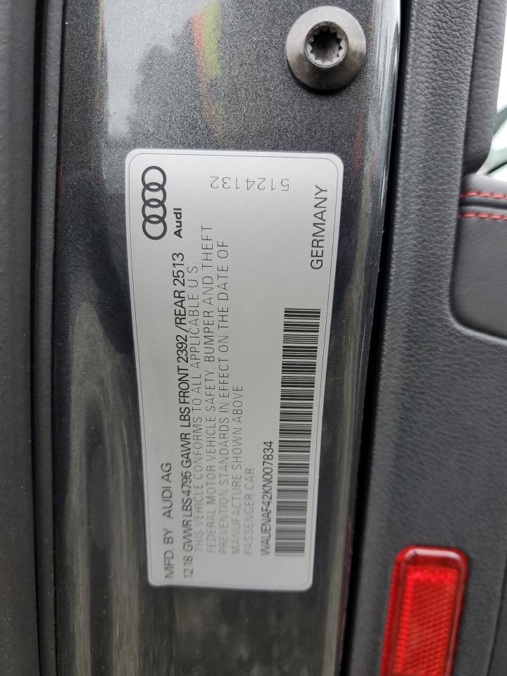 WAUENAF42KN007834 2019 Audi A4 Premium Plus